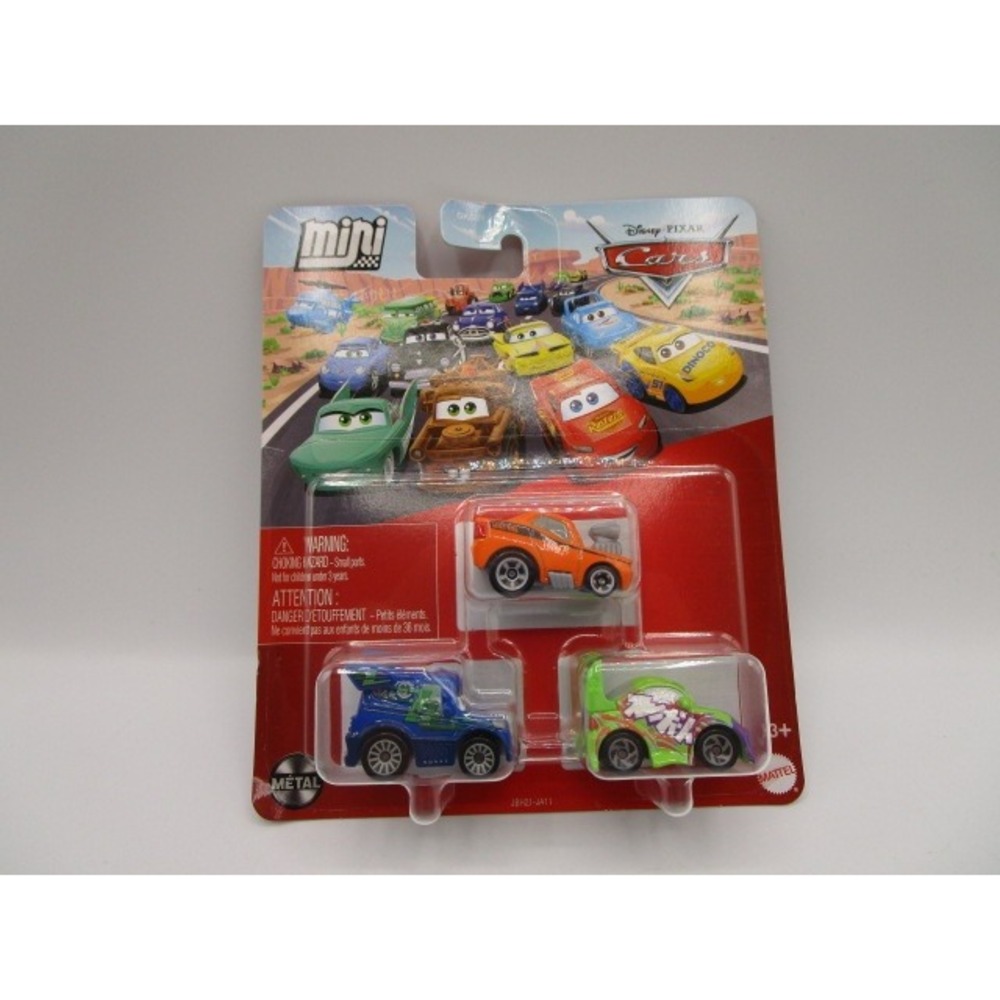 Disney Pixar Cars Mini Racers 3-Pack DJ Wingo Snot Rod Die-Cast Mattel JBH21
